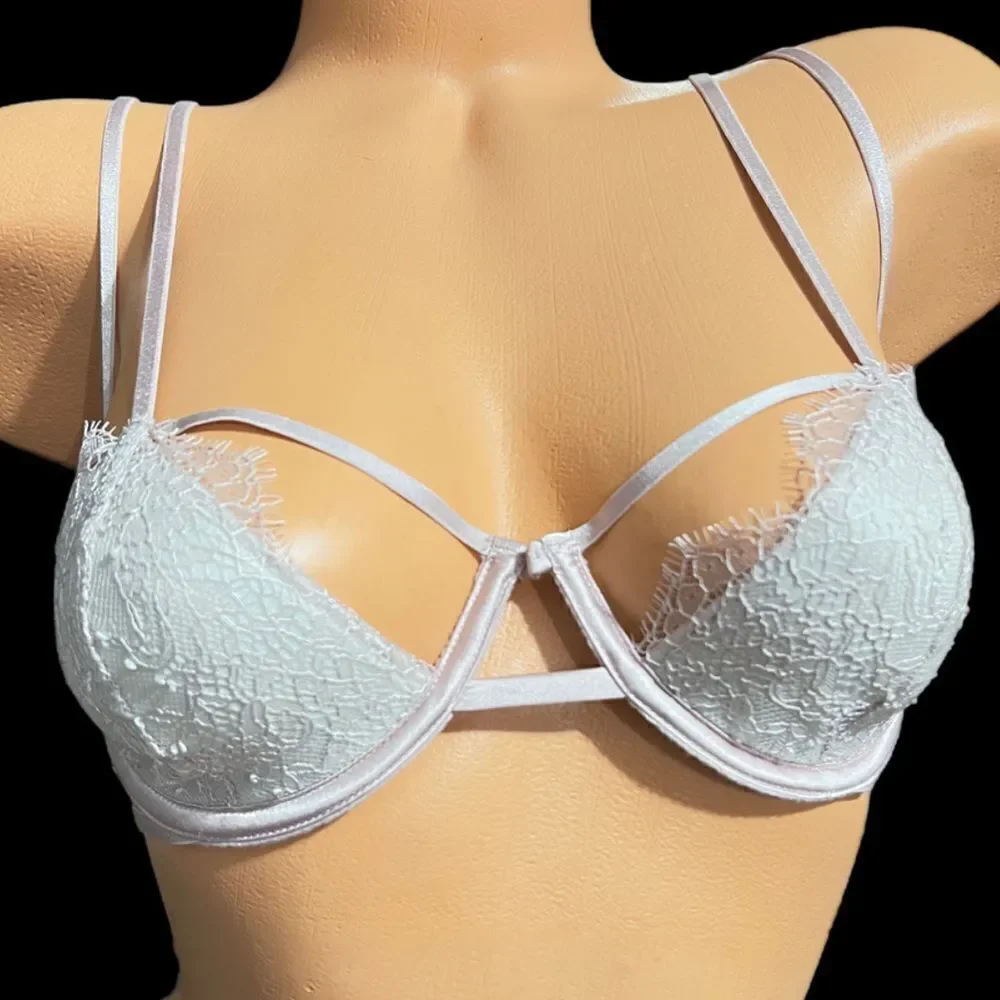 Victoria's Secret Very Lined strappy Balconet underwire Bra pink 34C